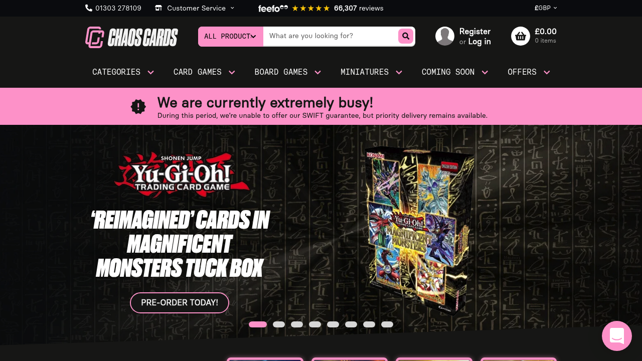 Chaos Cards tabletop gaming image