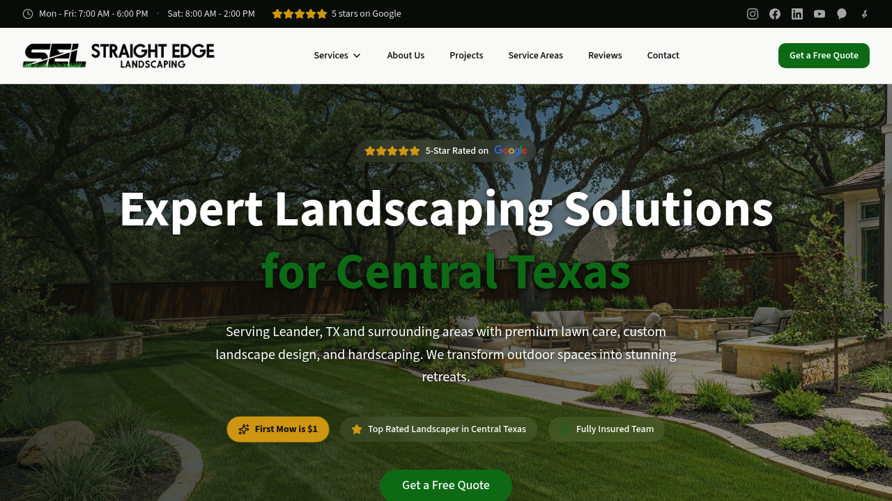 Straight Edge Landscaping professional landscaping services