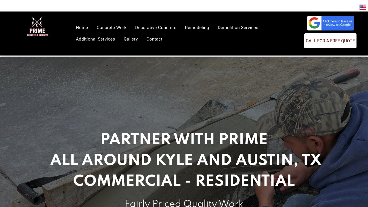 Prime Concrete & Concepts professional concrete services