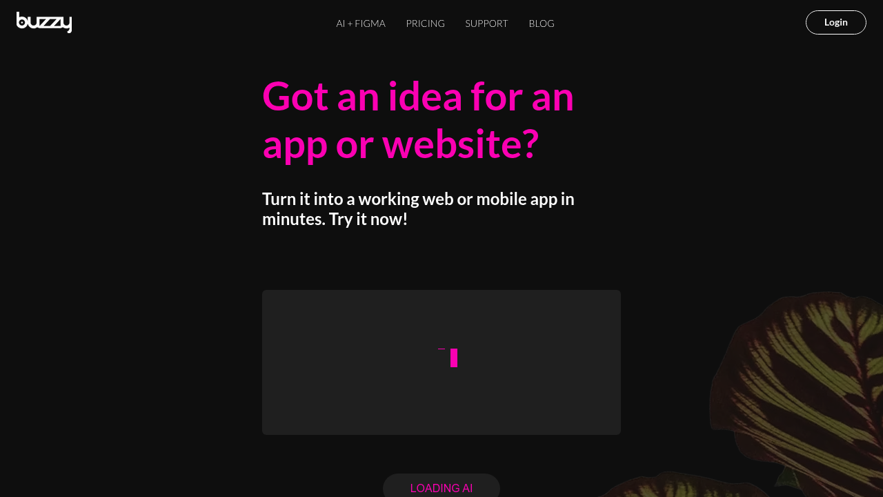 Buzzy - AI-Powered No Code Platform for Instant Figma Designs and App Development