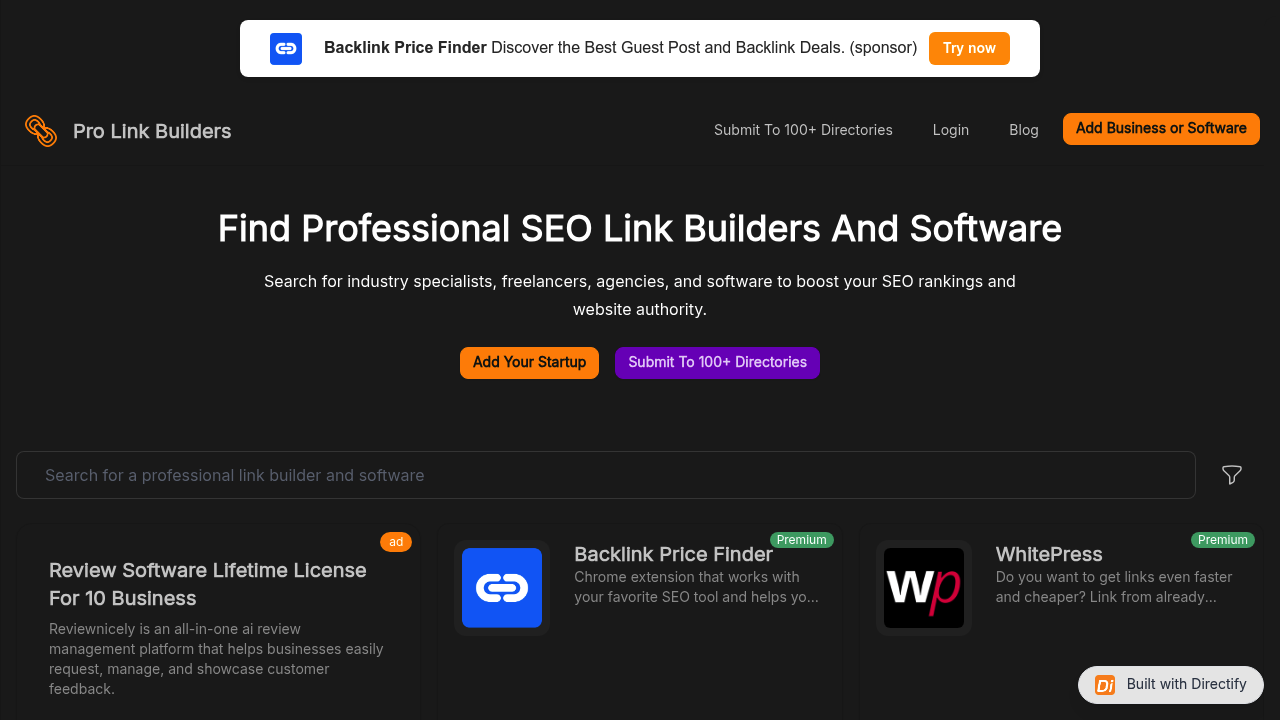  Directory Of Professional SEO Link Builders and Softwares - Pro Link Builders