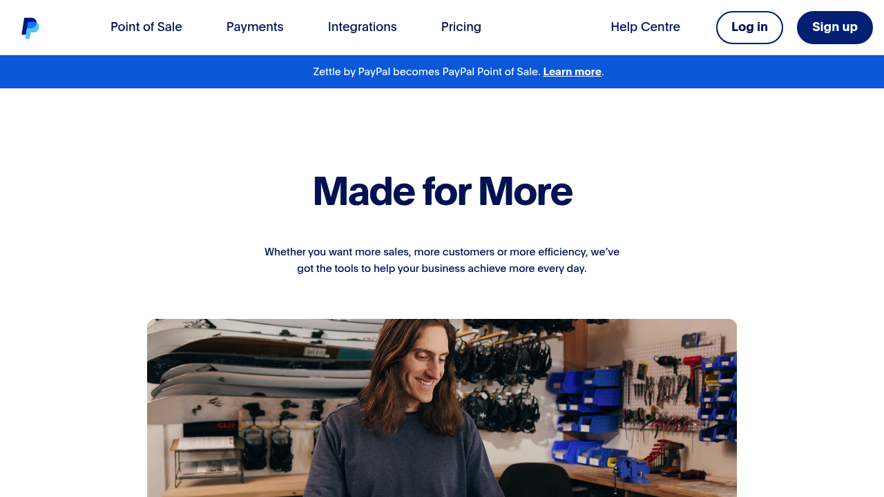 Zettle point of sale image