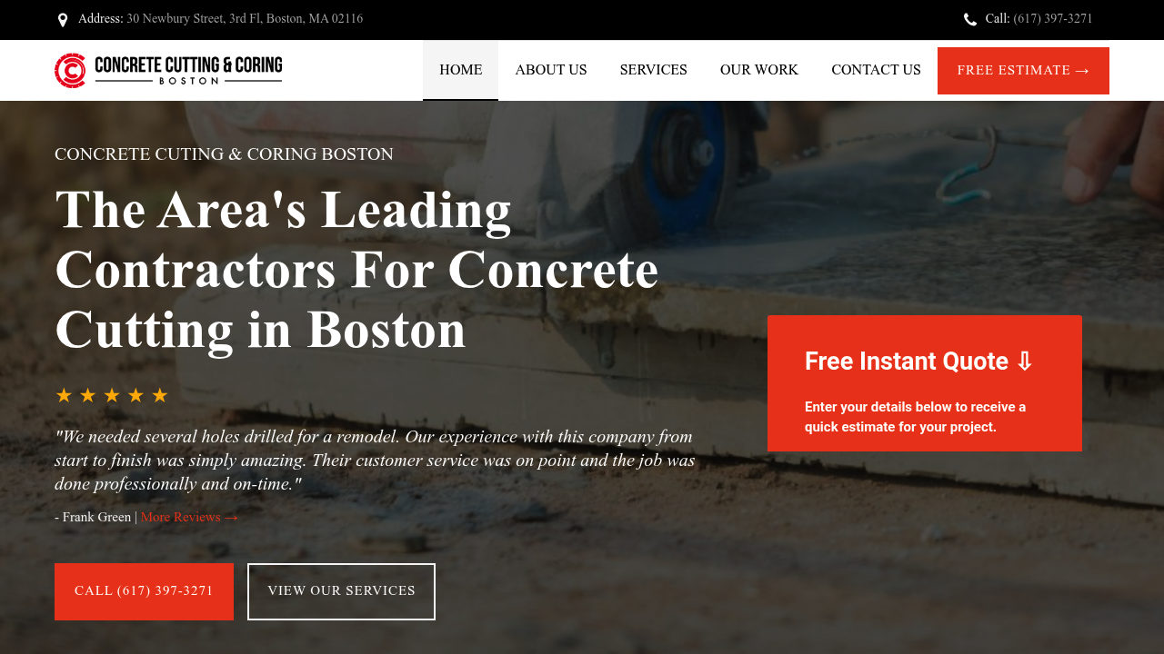 Concrete Cutting & Coring Boston professional concrete services