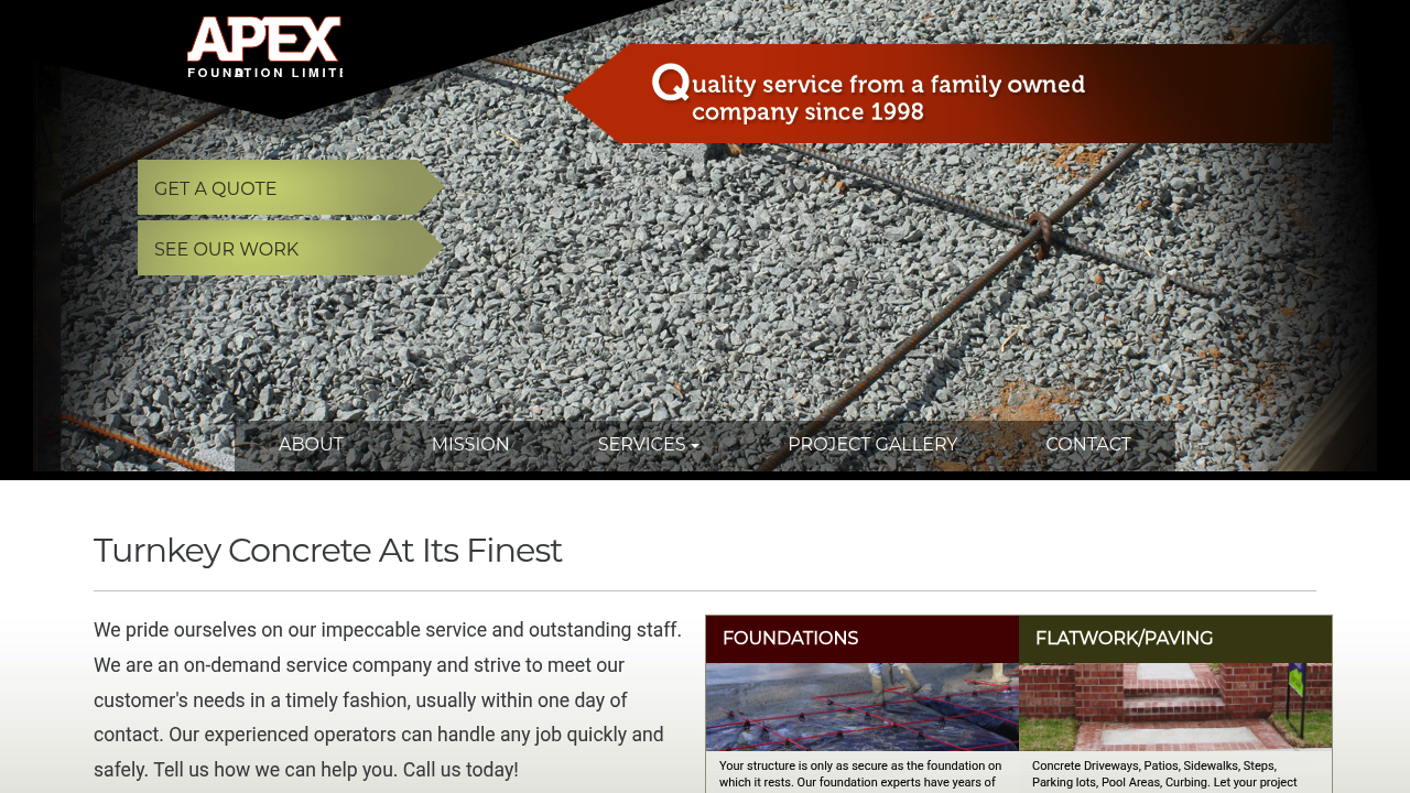 Apex Foundation LTD professional concrete services