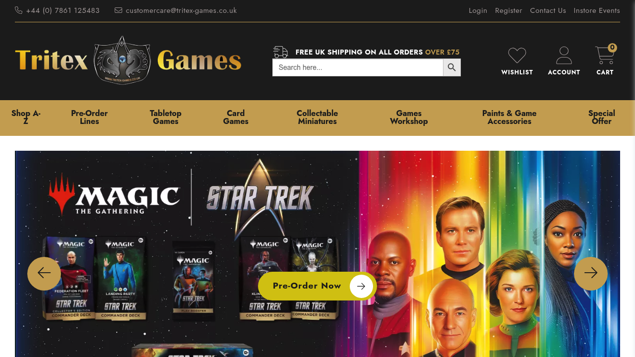 Tritex Games tabletop retailer