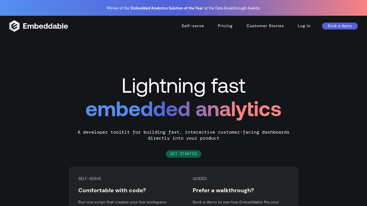 Desktop screenshot of Embeddable web interface