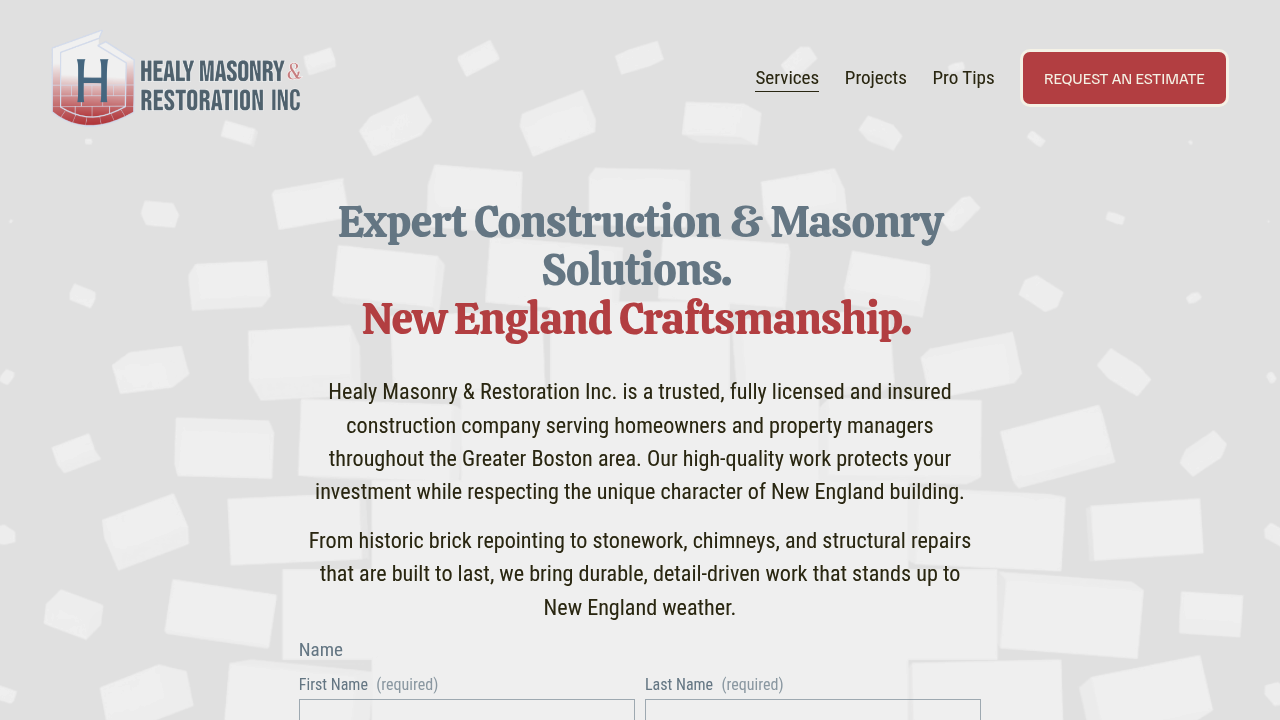 Healy Masonry & Restoration professional masonry services
