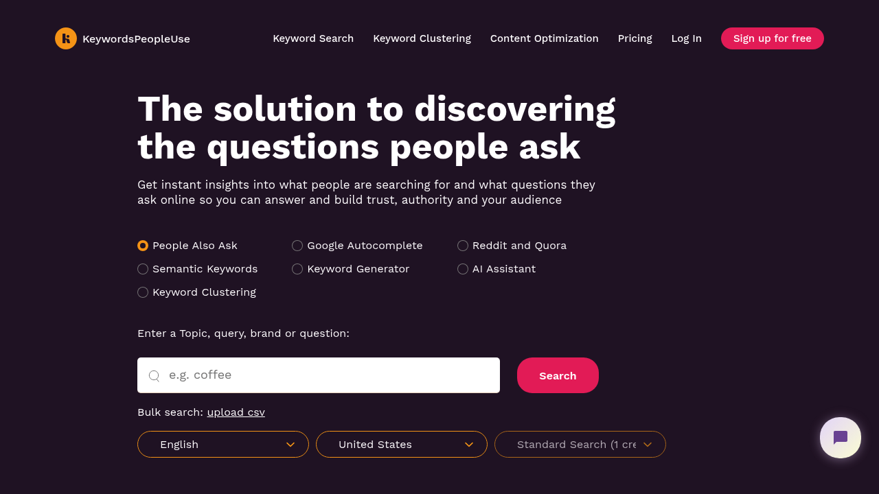 KeywordsPeopleUse - The solution to discovering the questions people ask