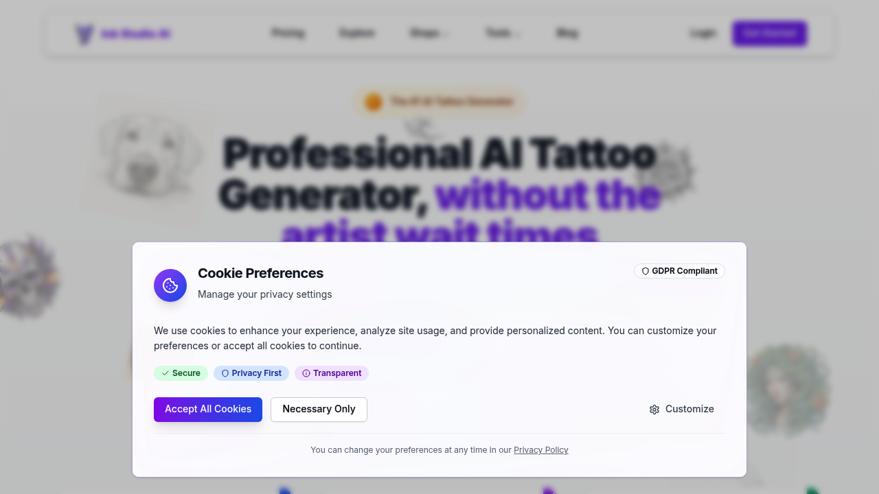 Ink Studio AI | 100% Free AI Tattoo Generator
