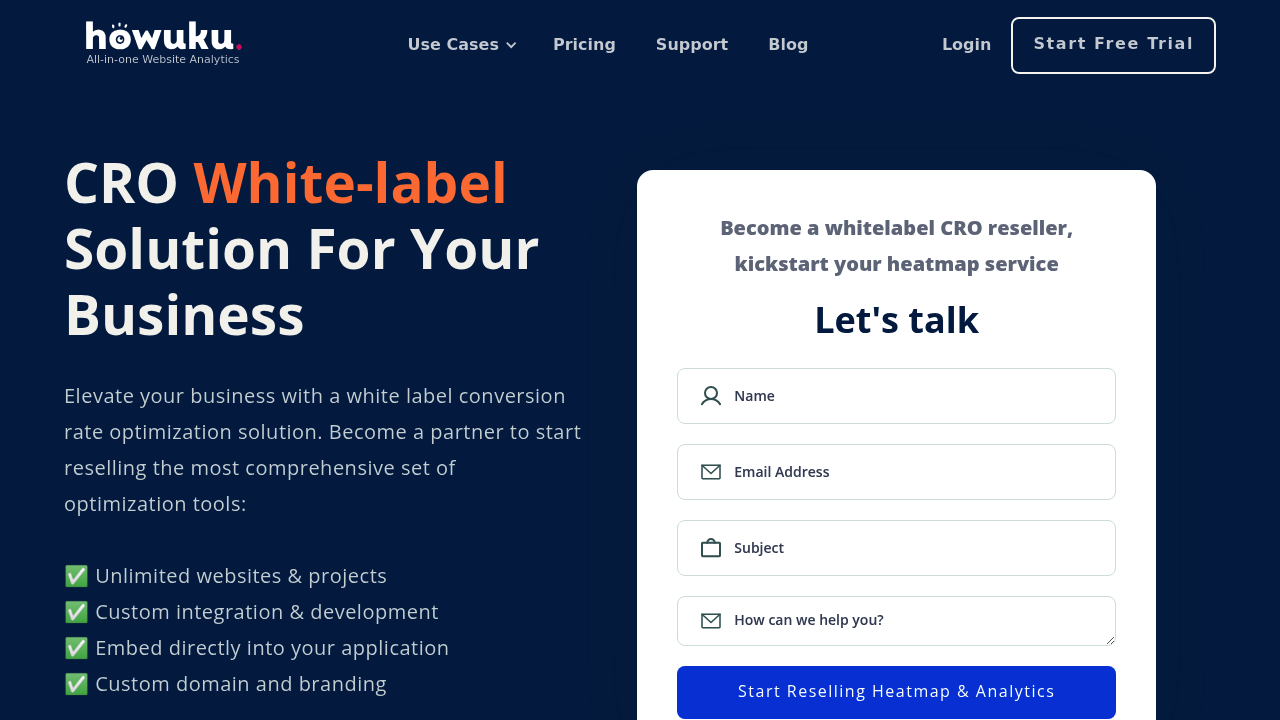 Desktop screenshot of Howuku web interface
