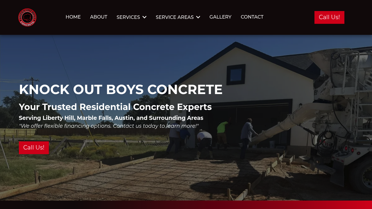 Knock Out Boys Concrete professional concrete services