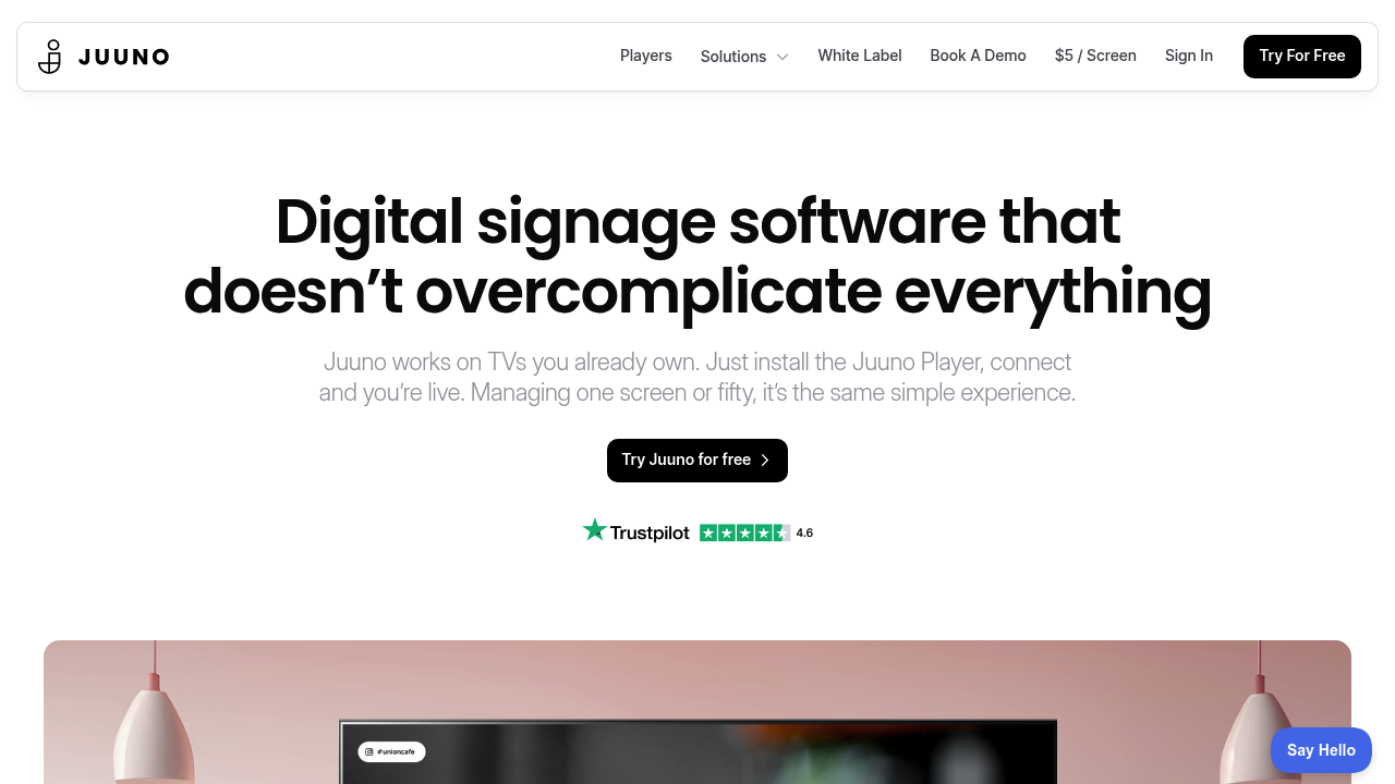 Desktop screenshot of Juuno web interface