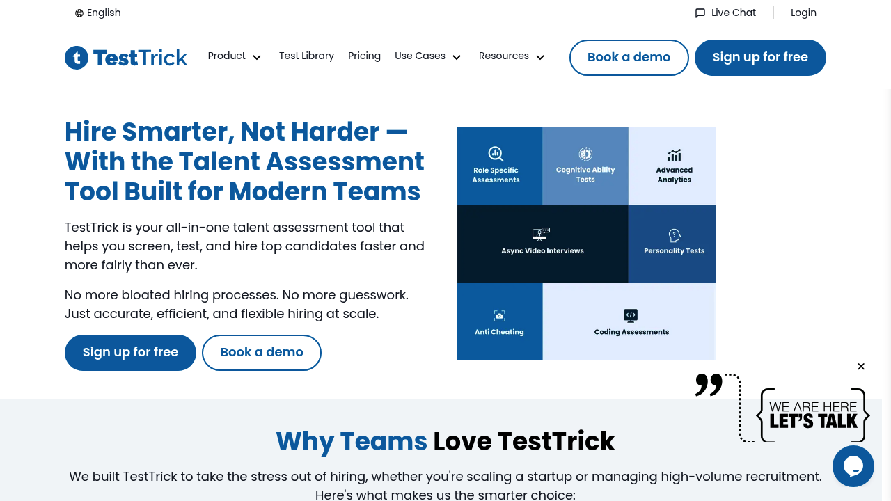 Desktop screenshot of TestTrick software interface