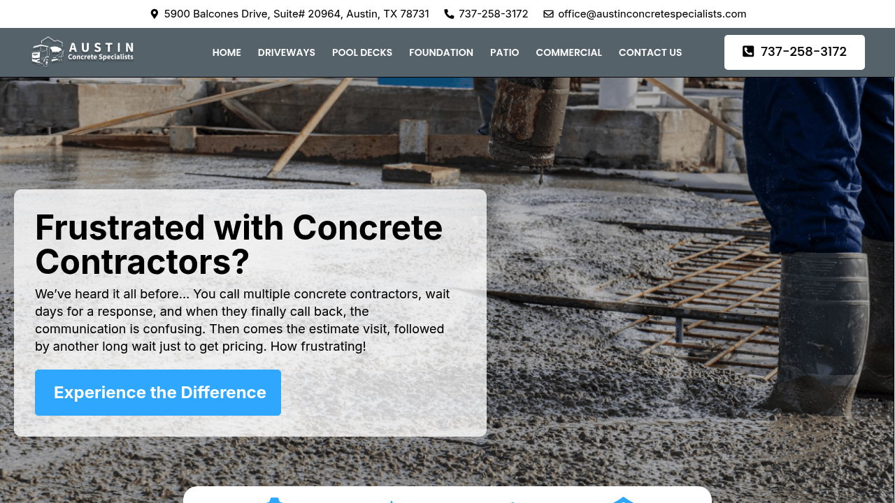 Austin Concrete Specialists professional concrete services