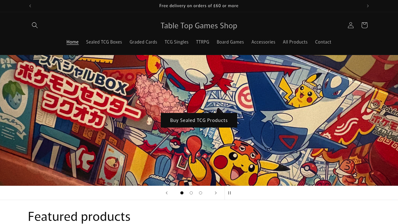 Table Top Games Shop tabletop retailer