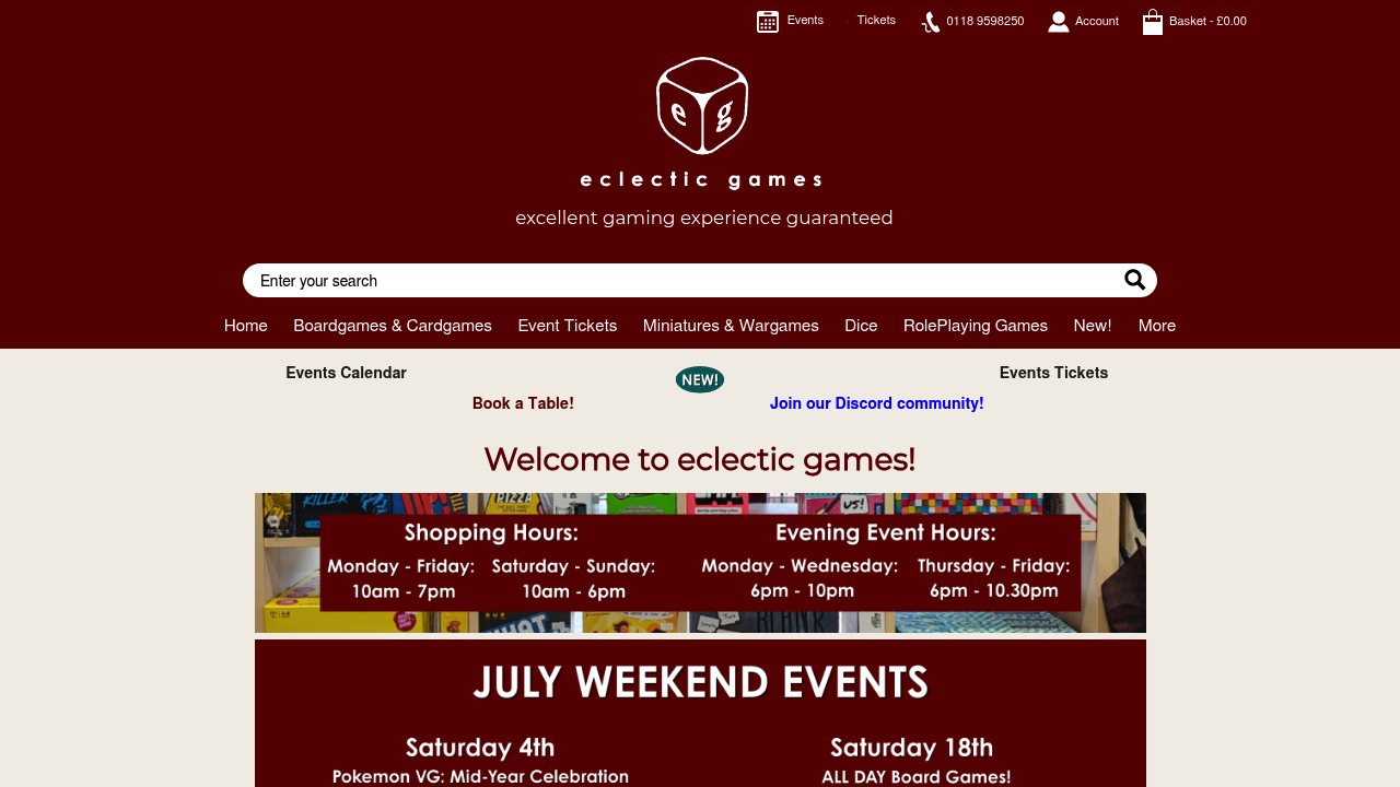 Eclectic Games Reading