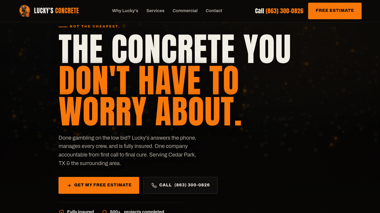 Lucky's Concrete Cedar Park professional concrete services