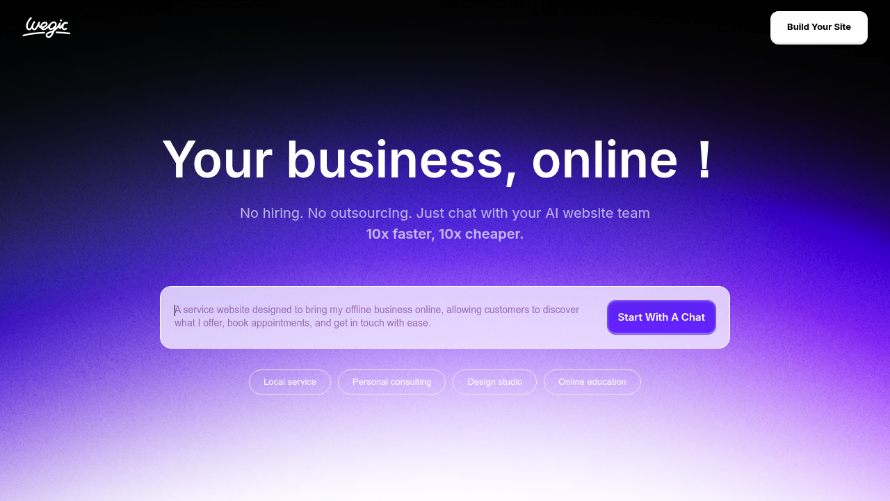 Wegic | Your AI website team: designer, developer, manager