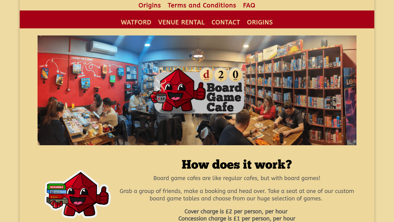 d20 Board Game Cafe Watford tables