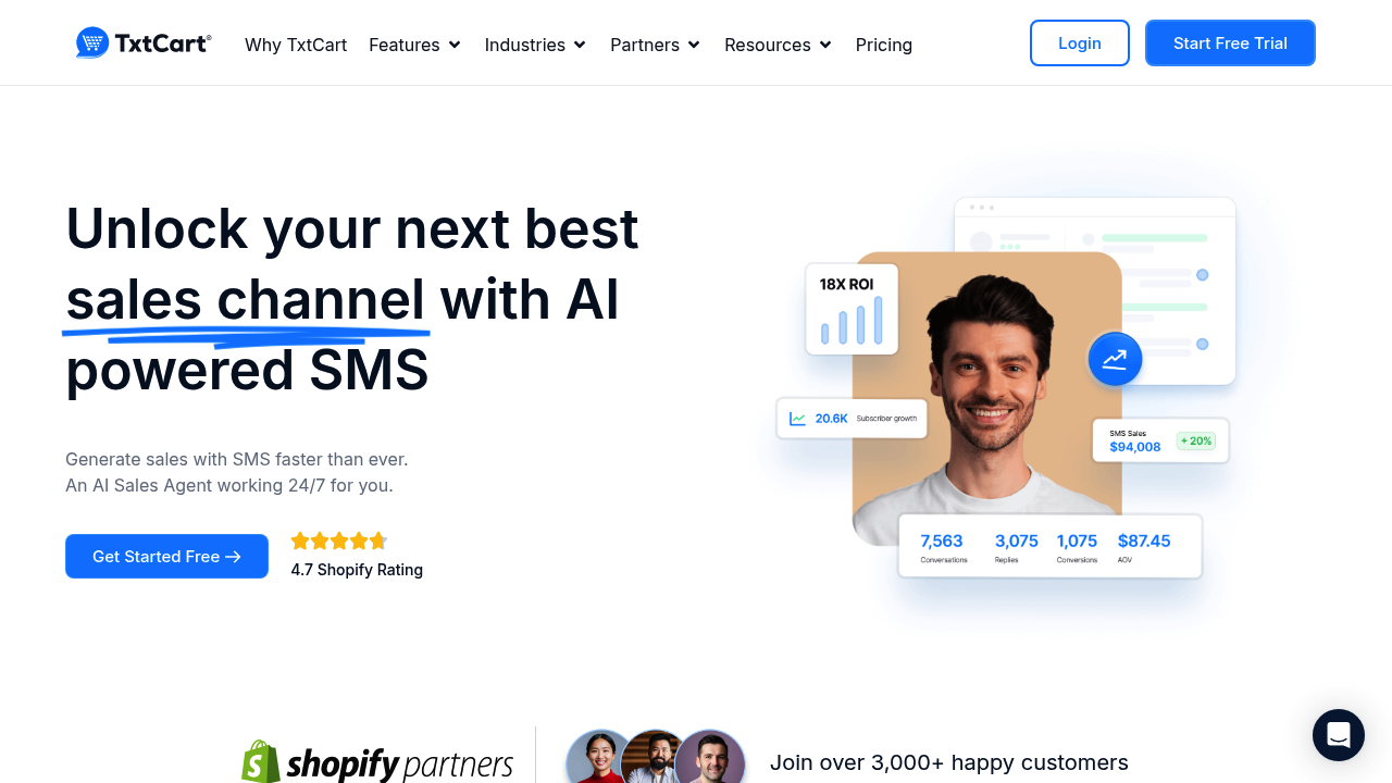 Txt Cart - Boost Your Sales with 24/7 AI SMS Agents