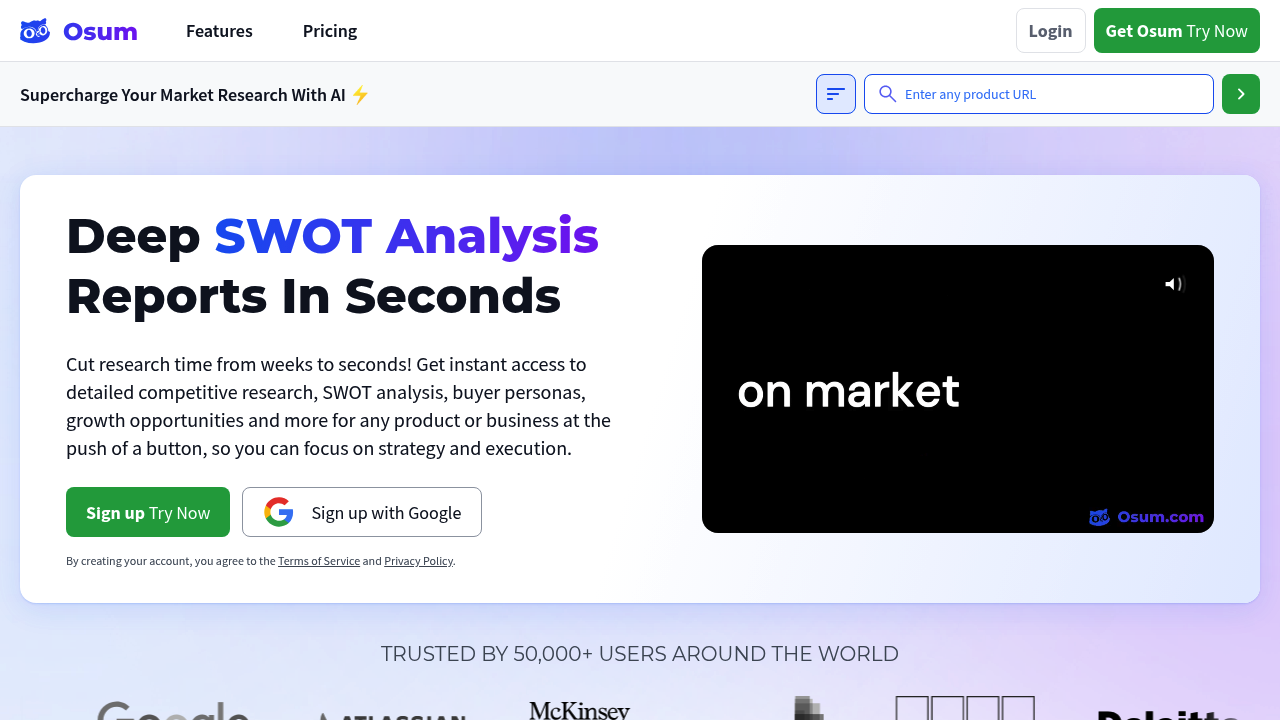 Osum | Supercharge Your Market Research With AI ⚡️