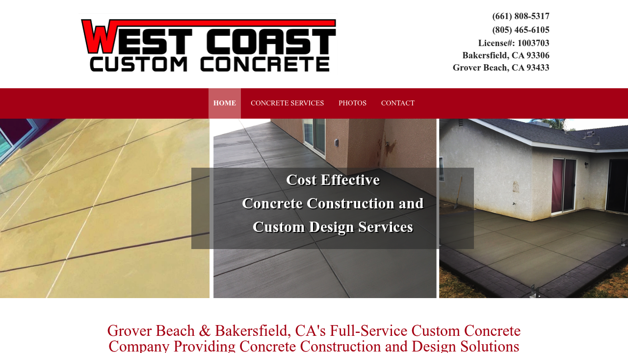 West Coast Custom Concrete professional concrete services