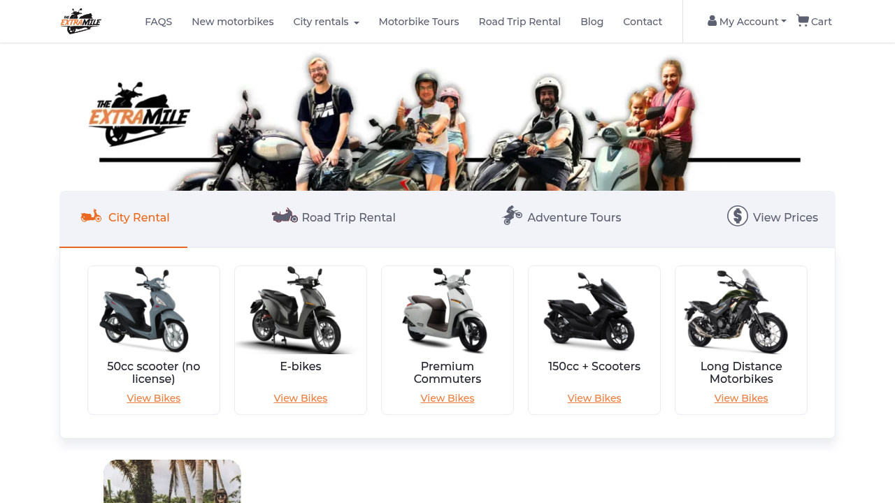 The Extra Miles Bike rental 