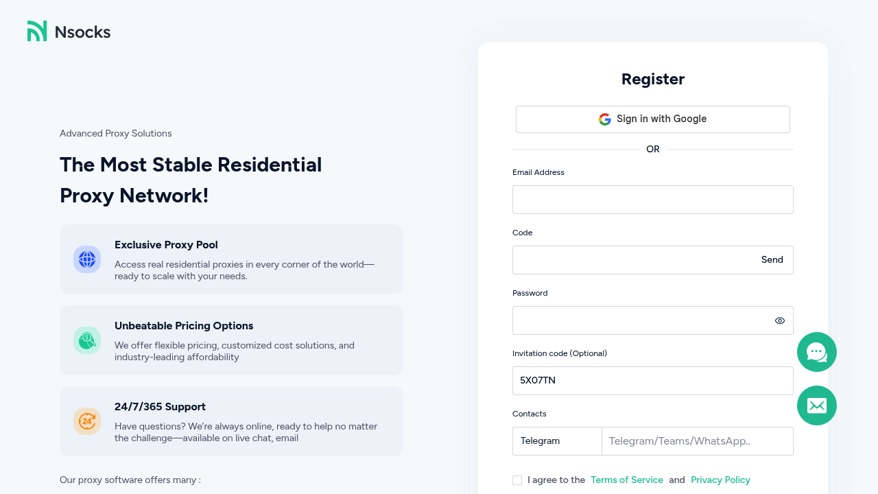 Nsocks - 80M+ Residential Proxies Providers