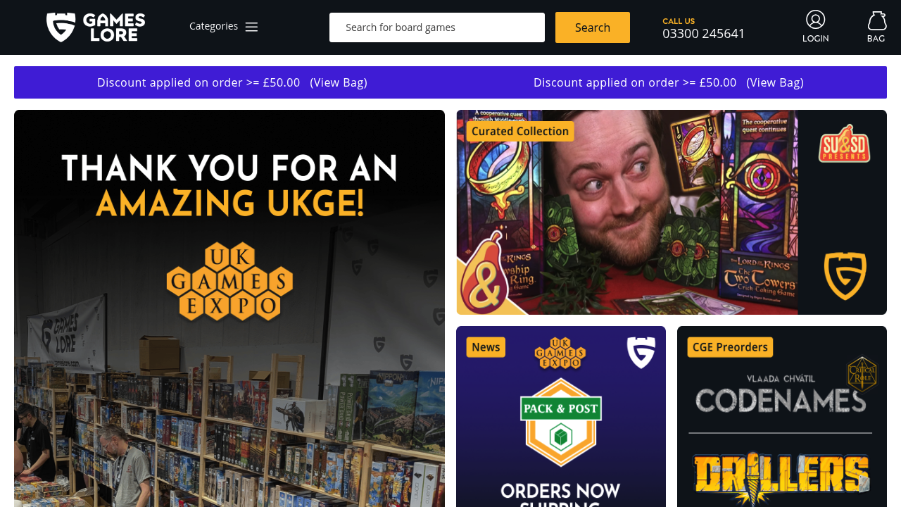 Games Lore tabletop games retailer