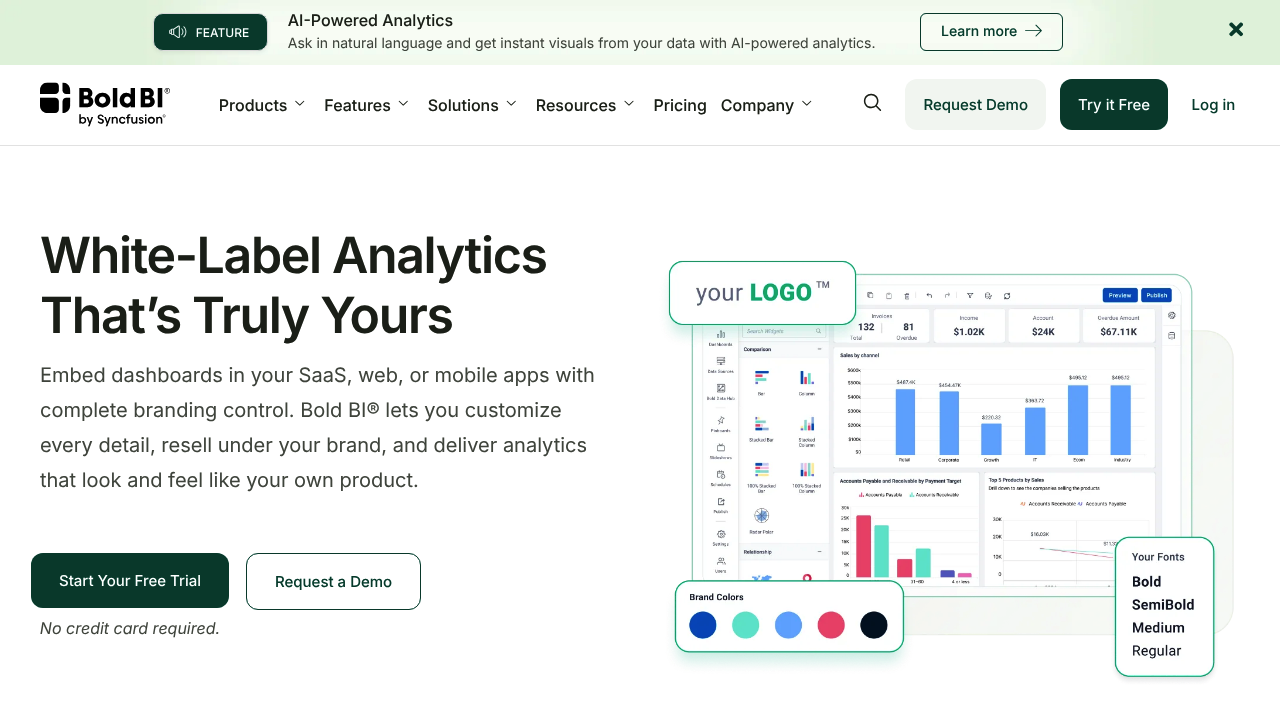 Desktop screenshot of Bold BI web interface