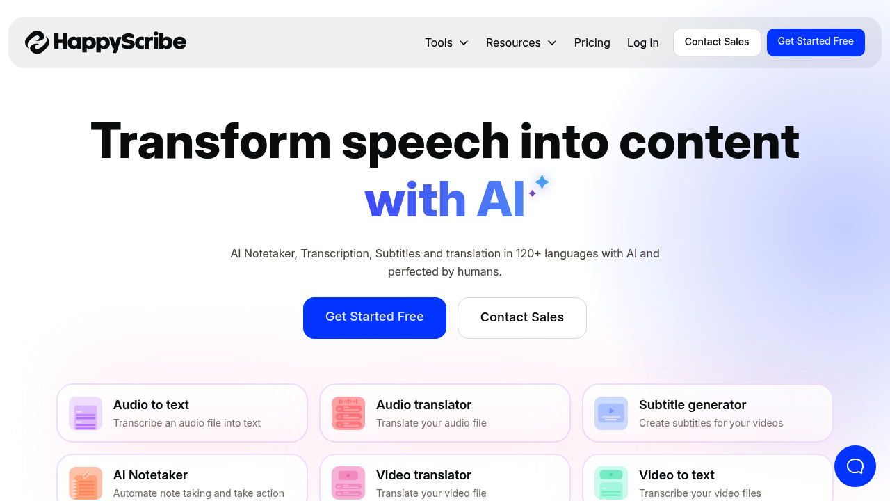 HappyScribe | Transform speech into content with AI