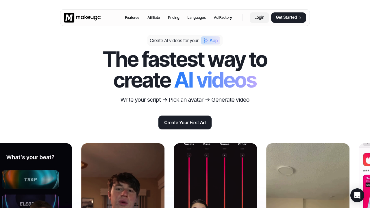 MakeUGC | #1 Platform to Create AI UGC