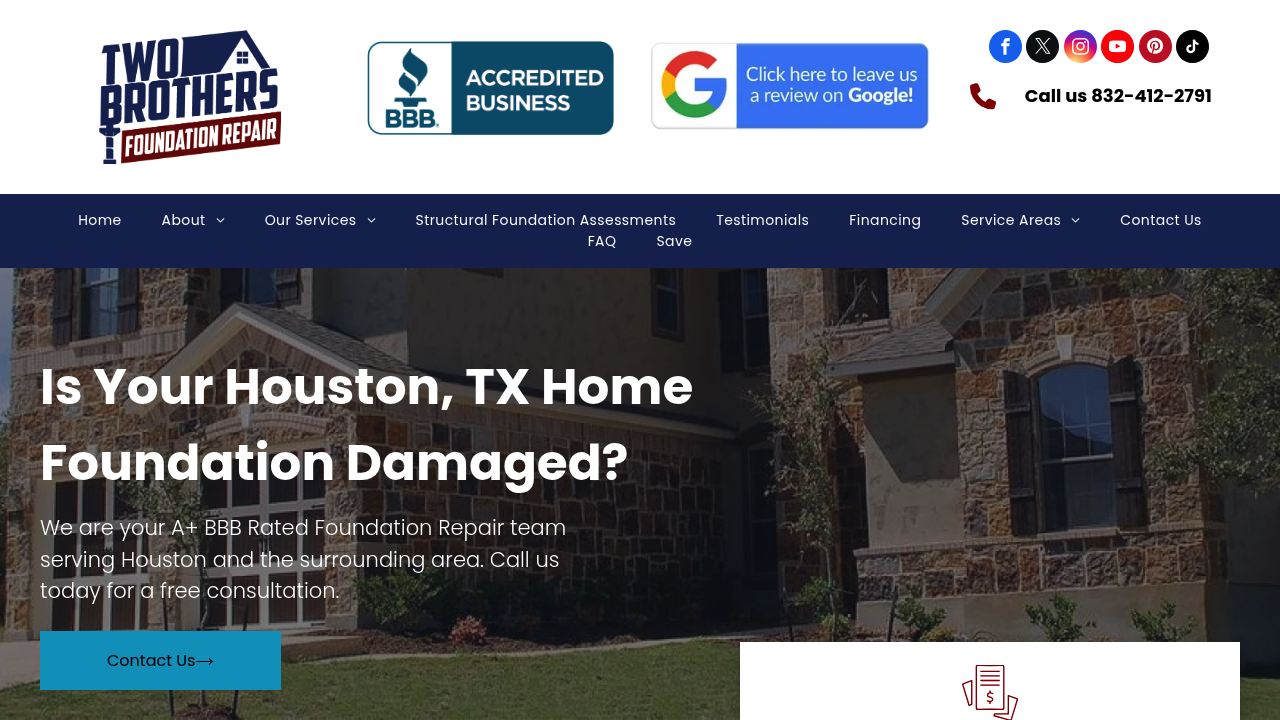 Two Brothers Foundation Repair professional foundation repair services