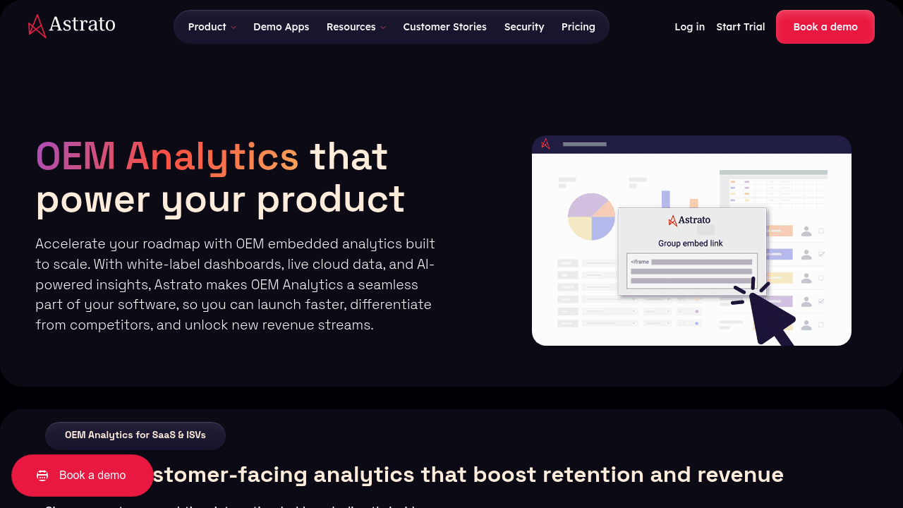 Desktop screenshot of Astrato web interface