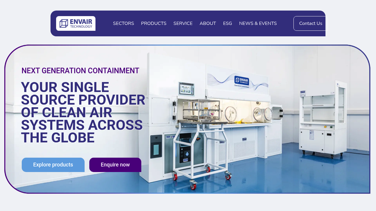 Envair Technology clean air and containment systems