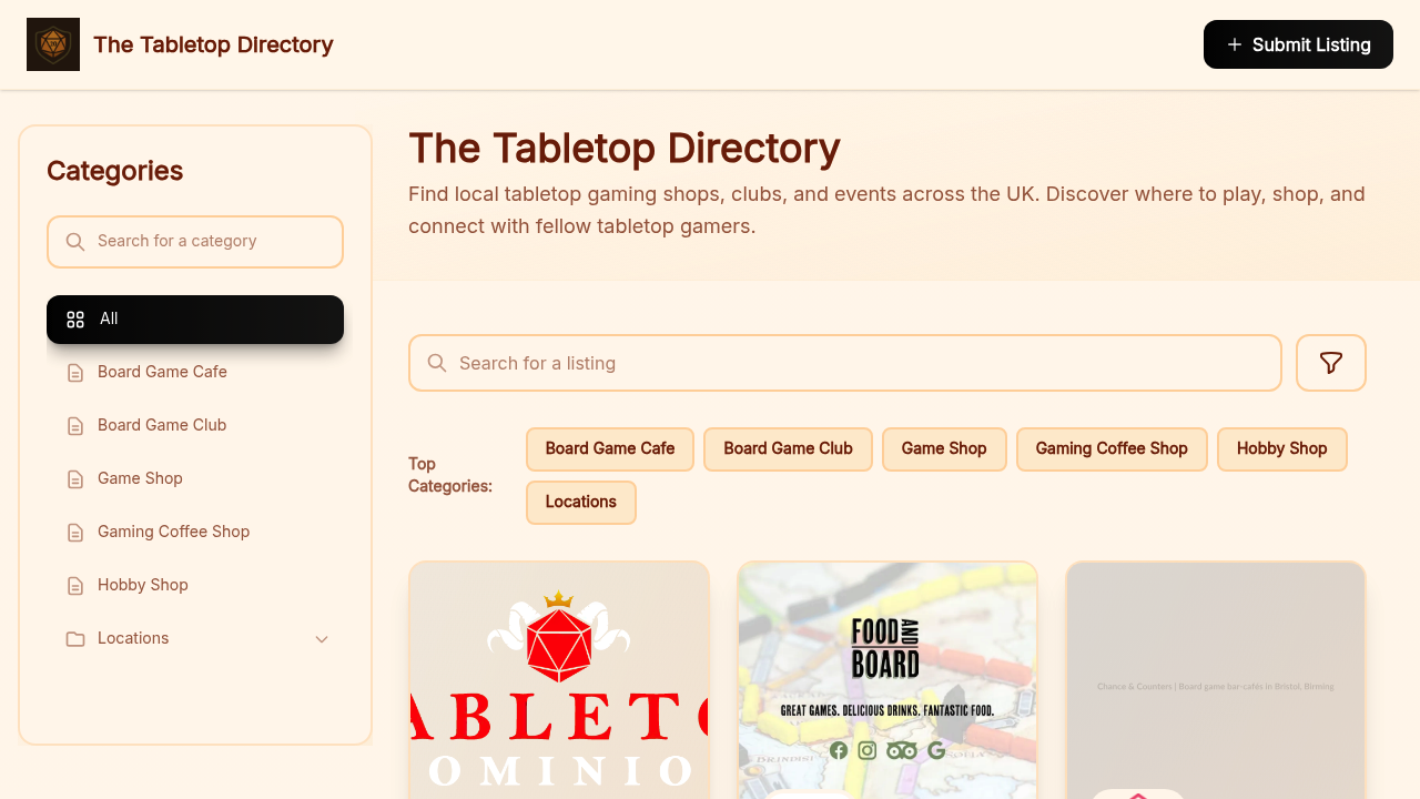 The Tabletop Directory