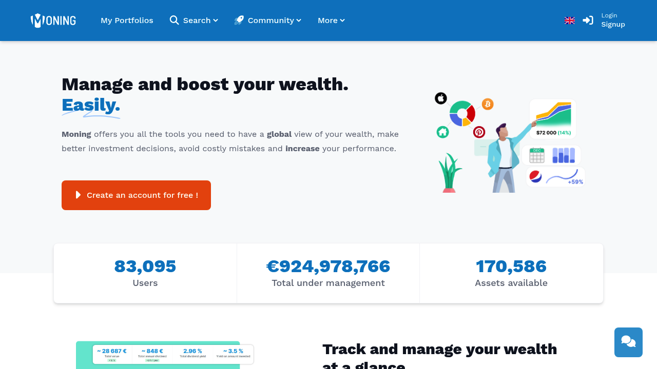 Moning | Manage and boost your wealth. Easily