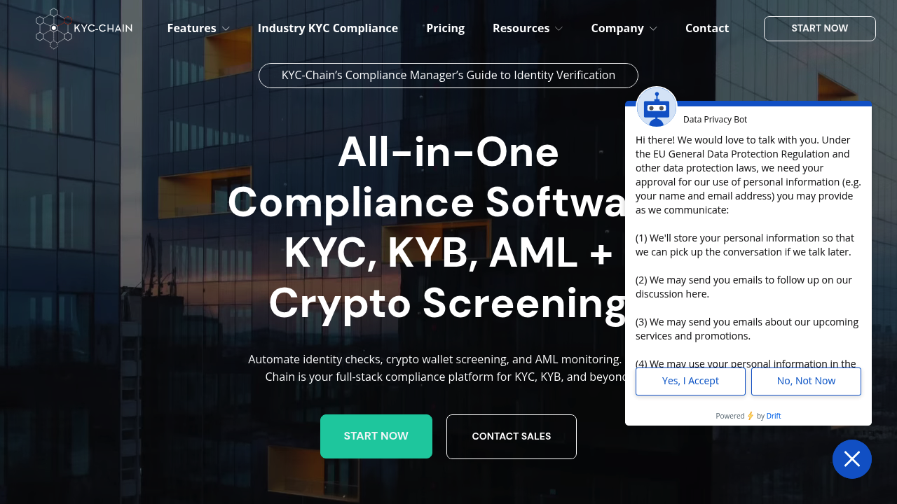 Desktop screenshot of KYC Chain software interface