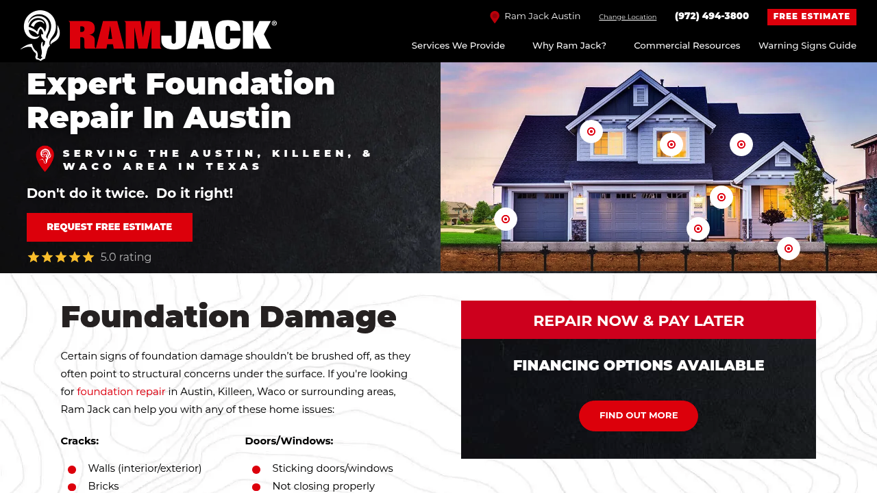 Ram Jack Texas Austin professional foundation repair services