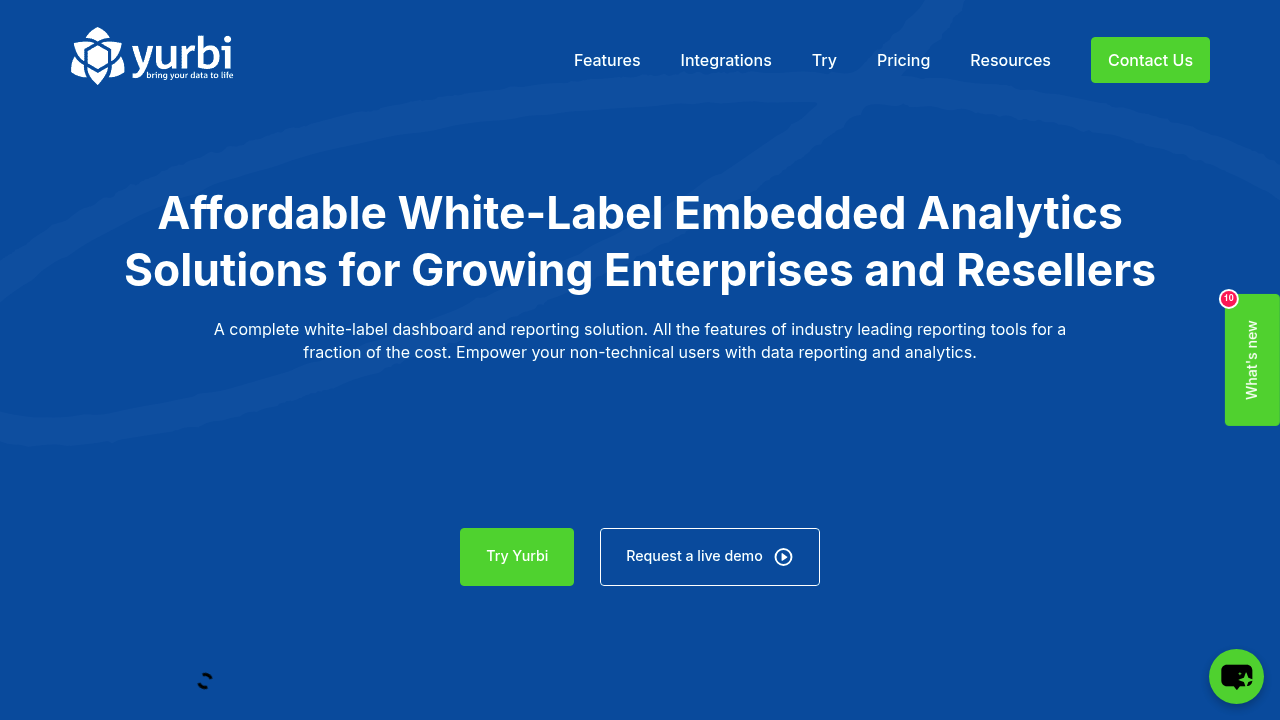 Desktop screenshot of Yurbi web interface