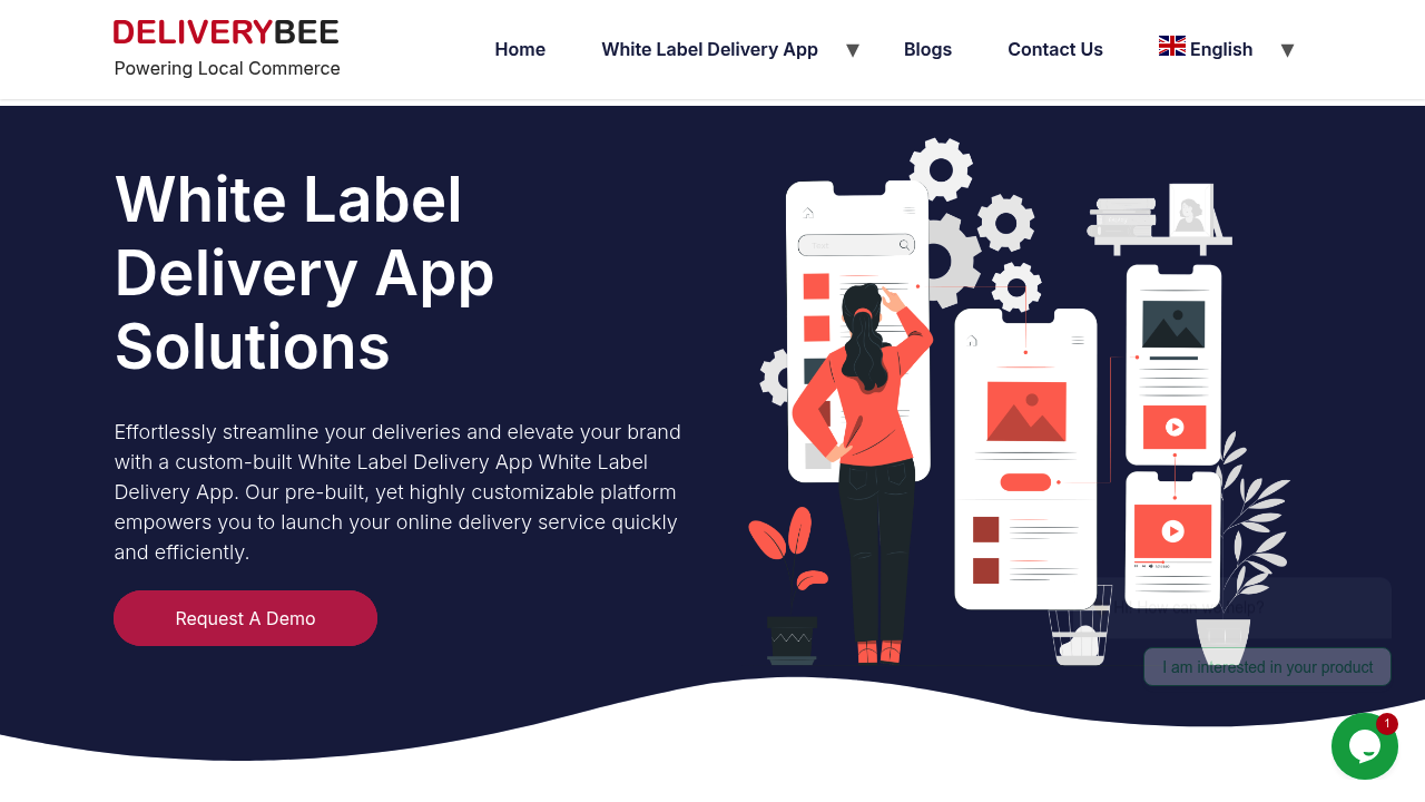 Desktop screenshot of Delivery Bee platform interface