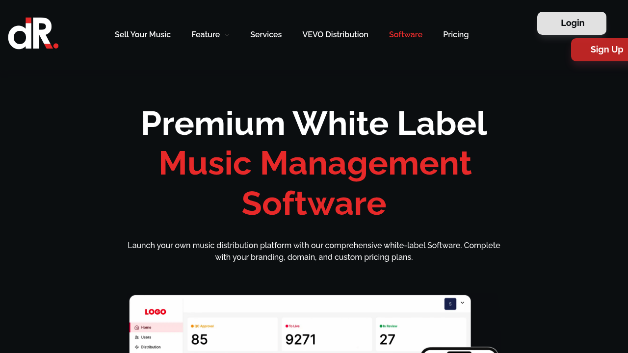 Desktop screenshot of Dream Records web interface