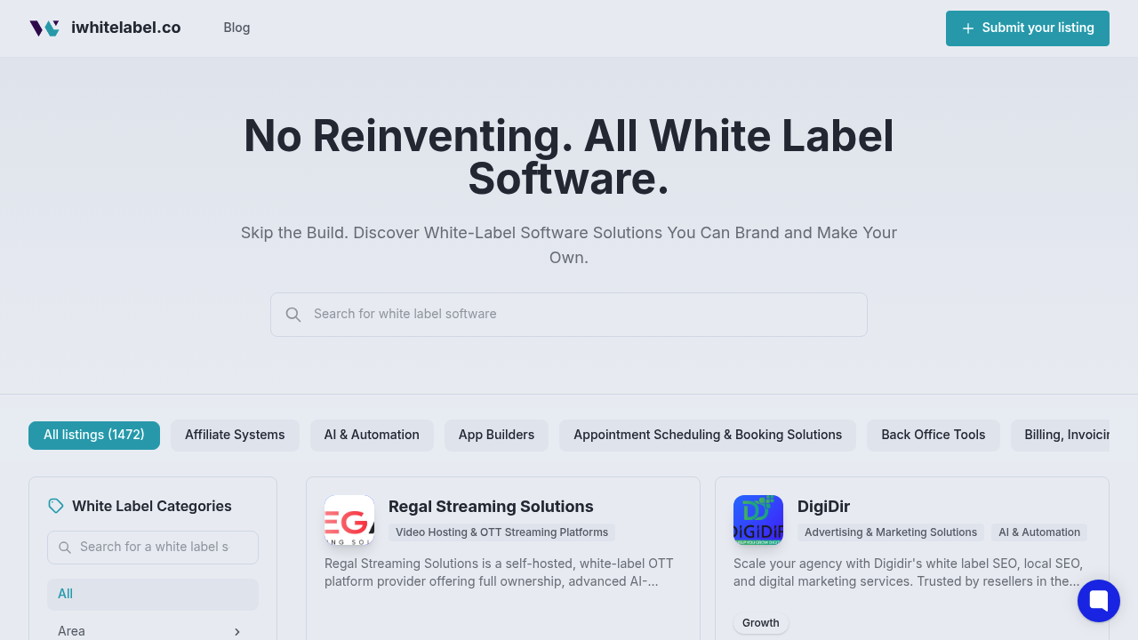 No Reinventing. All White Label Software.