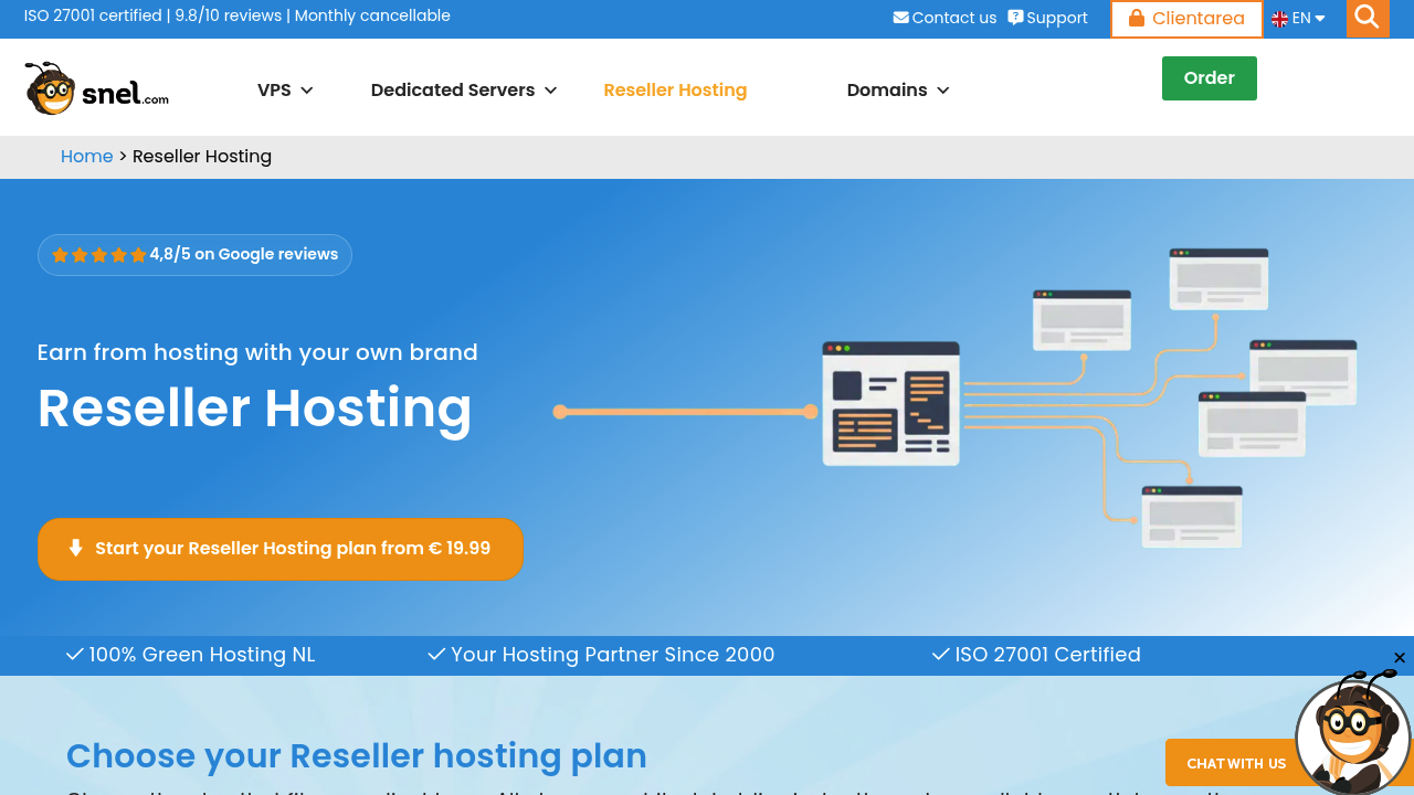 Desktop screenshot of Snel.com web interface