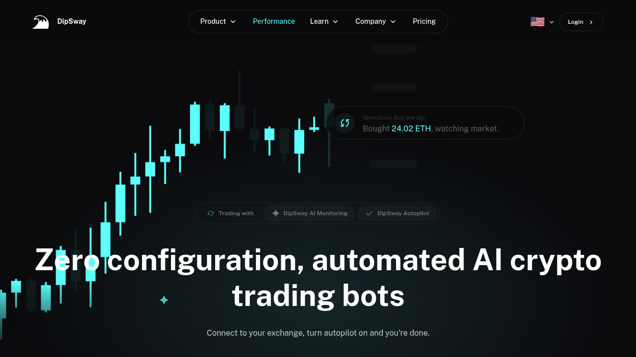 DipSway - Zero configuration, automated AI crypto trading bots