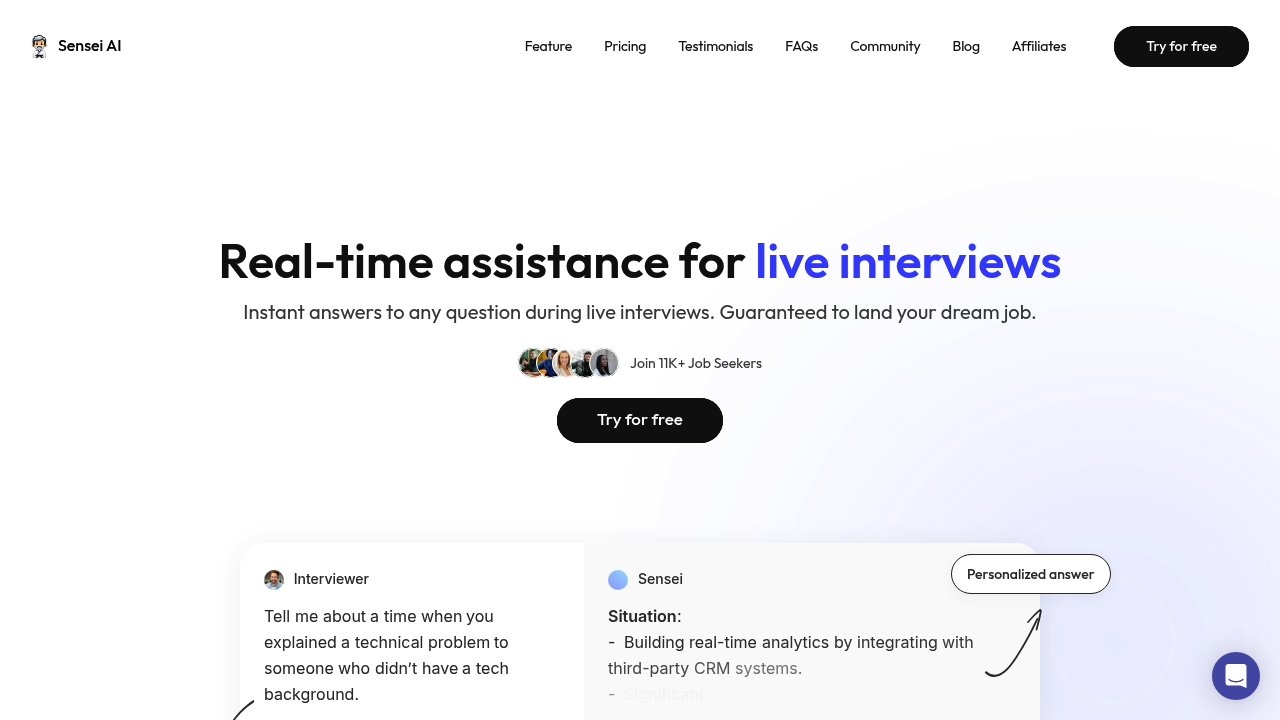 Sensei AI | Real-time Interview Copilot