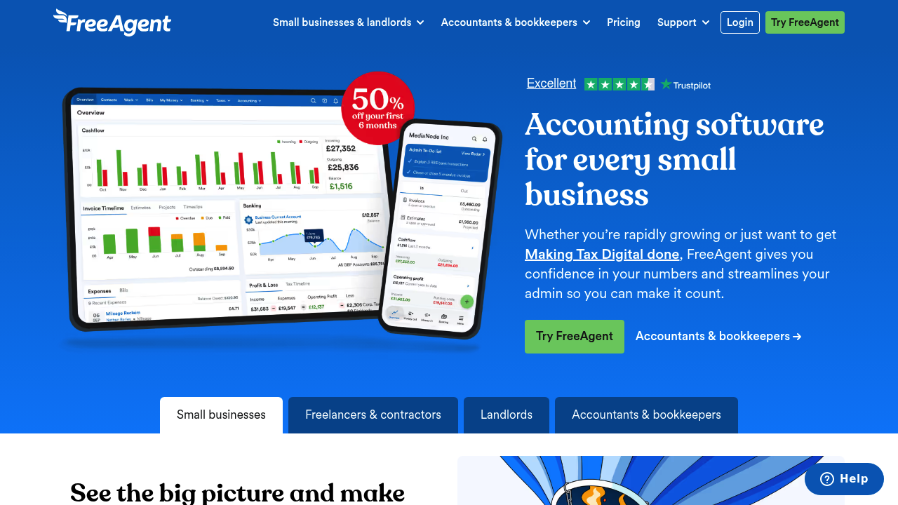 FreeAgent business software image