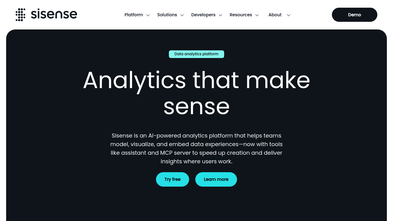 Desktop screenshot of Sisense web interface