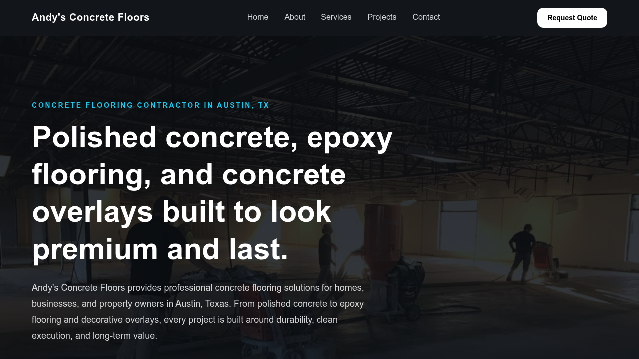Andy's Concrete Floors professional concrete services