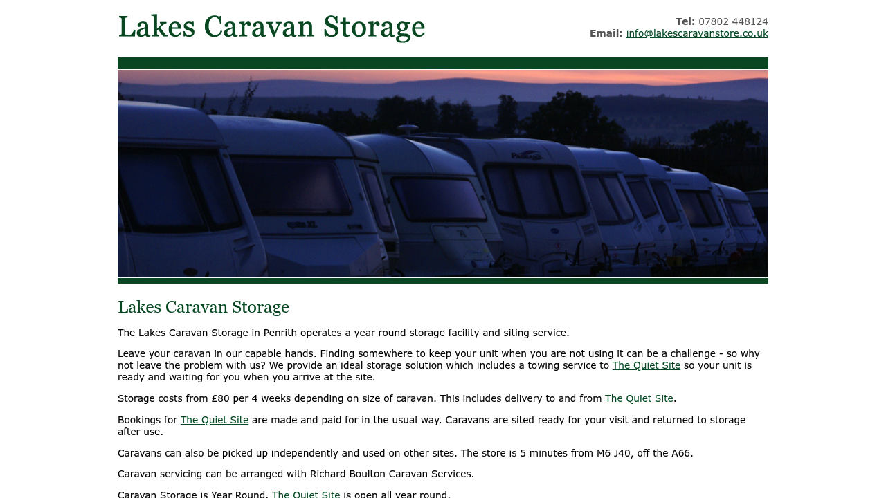 Lakes Caravan Storage